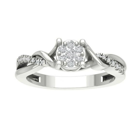 Araiya Sterling Silver Diamond Knot Band Ring (1/4 cttw, I-J Color, I2-I3 Clarity), Size 6.5