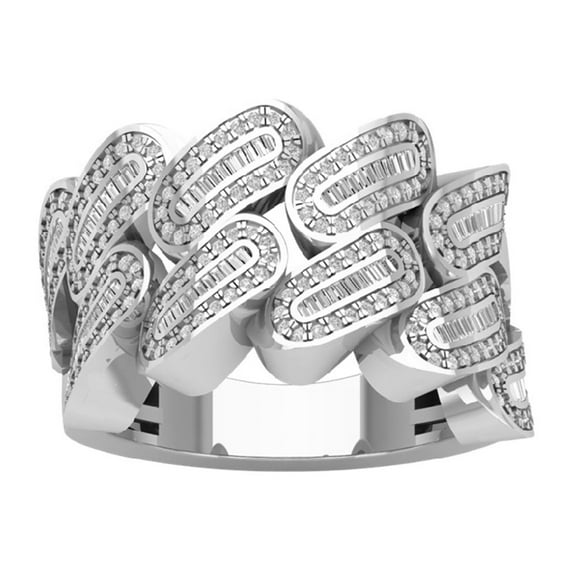 Araiya Sterling Silver Diamond Mens Band Ring for Women (1 1/4 cttw, I-J Color, I2-I3 Clarity), Size 9.5