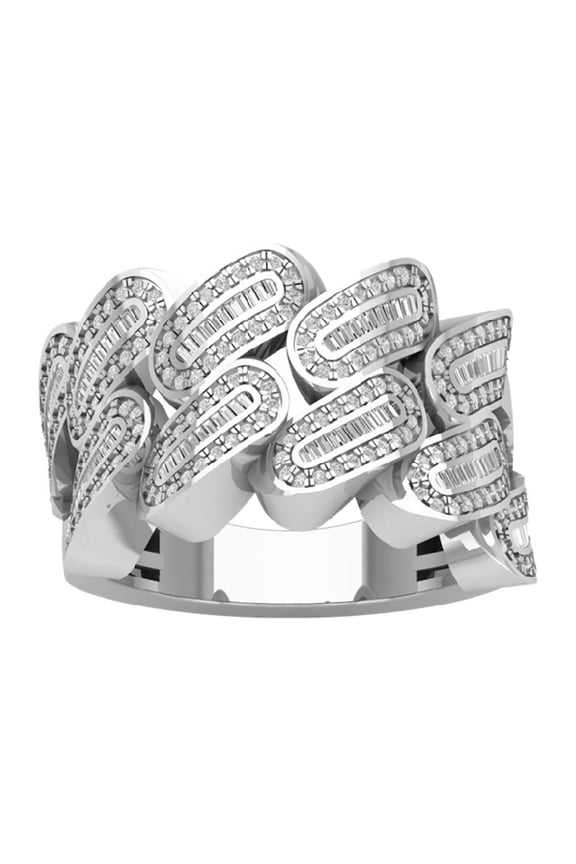 Sterling Silver Diamond Mens Band Ring for Women (1 1/4 cttw, I-J Color, I2-I3 Clarity), Size 9