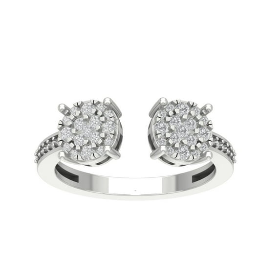 Araiya Sterling Silver Diamond Open Band Ring (1/2 cttw, I-J Color, I2-I3 Clarity), Size 6