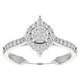 thumbnail image 1 of Araiya Sterling Silver Diamond Round and Marquise Halo Flower Shape Ring (5/8 cttw, I-J Color, I2-I3 Clarity), Size 5, 1 of 1