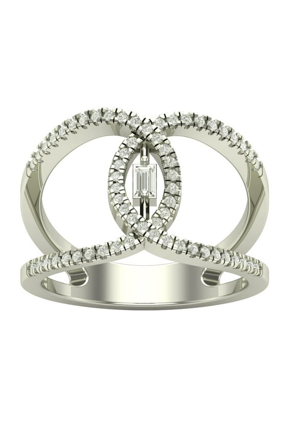 Sterling Silver Diamond Space Band Ring (1/3 cttw, I-J Color, I2-I3 Clarity), Size 5