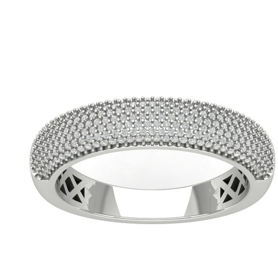 Araiya Sterling Silver Diamond Wedding Band Ring for Women (1/2 cttw, I-J Color, I2-I3 Clarity), Size 5.5