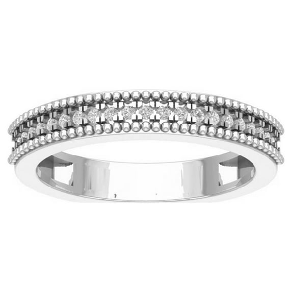 Araiya Sterling Silver Diamond Wedding Band Ring for Women (1/6 cttw, I-J Color, I2-I3 Clarity), Size 5.5
