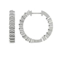 thumbnail image 1 of Araiya Sterling Silver In and Out Diamond Hoop Earrings for Women (1/2 cttw, I-J Color, I2-I3 Clarity), 1 of 1