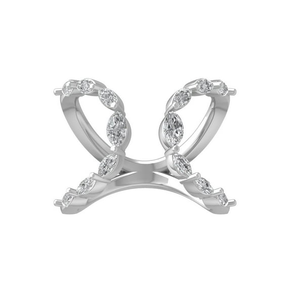 Araiya Sterling Silver Marquise-shape Diamond Fashion Band Ring (1 cttw, I-J Color, I2-I3 Clarity), Size 6
