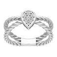 thumbnail image 1 of Araiya Sterling Silver Pear Shape Criss cross Diamond Ring for Women (1/6 cttw, I-J Color, I2-I3 Clarity), Size 7, 1 of 3
