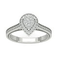 thumbnail image 1 of Araiya Sterling Silver Pear Shape Halo Diamond Ring for Women (3/8 cttw, I-J Color, I2-I3 Clarity), Size 9.5, 1 of 3