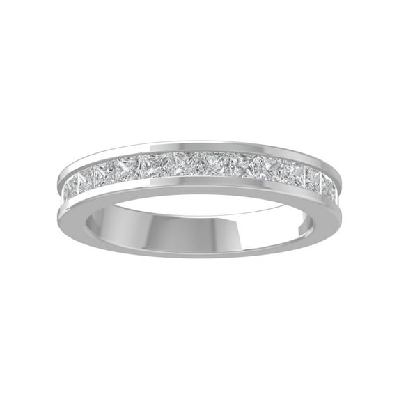Araiya Sterling Silver Princess-shape Diamond Wedding Band Ring (1 cttw, I-J Color, I2-I3 Clarity), Size 5.5