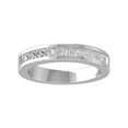 thumbnail image 1 of Araiya Sterling Silver Princess-shape Diamond Wedding Band Ring (1 cttw, I-J Color, I2-I3 Clarity), Size 5, 1 of 4