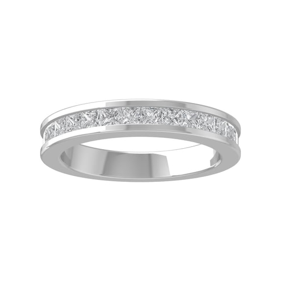Araiya Sterling Silver Princess-shape Diamond Wedding Band Ring (1 cttw, I-J Color, I2-I3 Clarity), Size 6