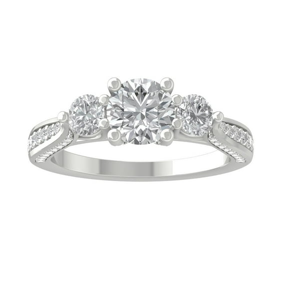 Araiya Sterling Silver Round Diamond 3-Stone Engagement Ring (1 7/8 cttw, I-J Color, I2-I3 Clarity), Size 8.5