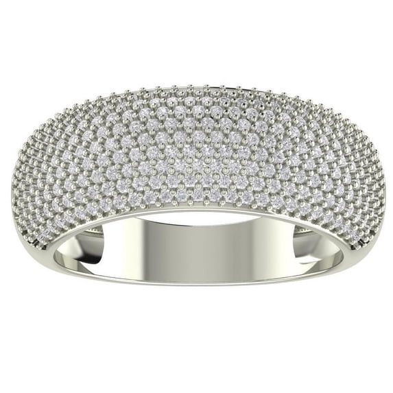 Araiya Sterling Silver Round Diamond Anniversary Band Ring (1 cttw, I-J Color, I2-I3 Clarity), Size 6.5