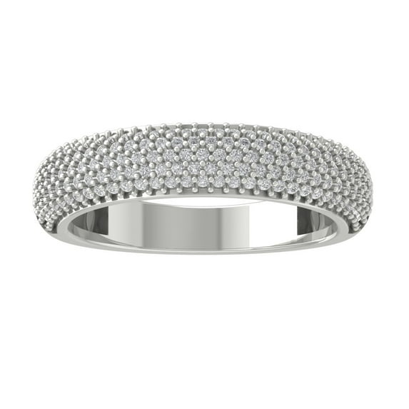 Araiya Sterling Silver Round Diamond Anniversary Band Ring (5/8 cttw, I-J Color, I2-I3 Clarity), Size 7.5