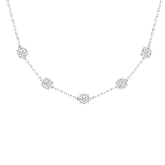 Araiya Sterling Silver Round Diamond Bar Pendant Necklace (3/4 cttw, I-J Color, I2-I3 Clarity), 18"