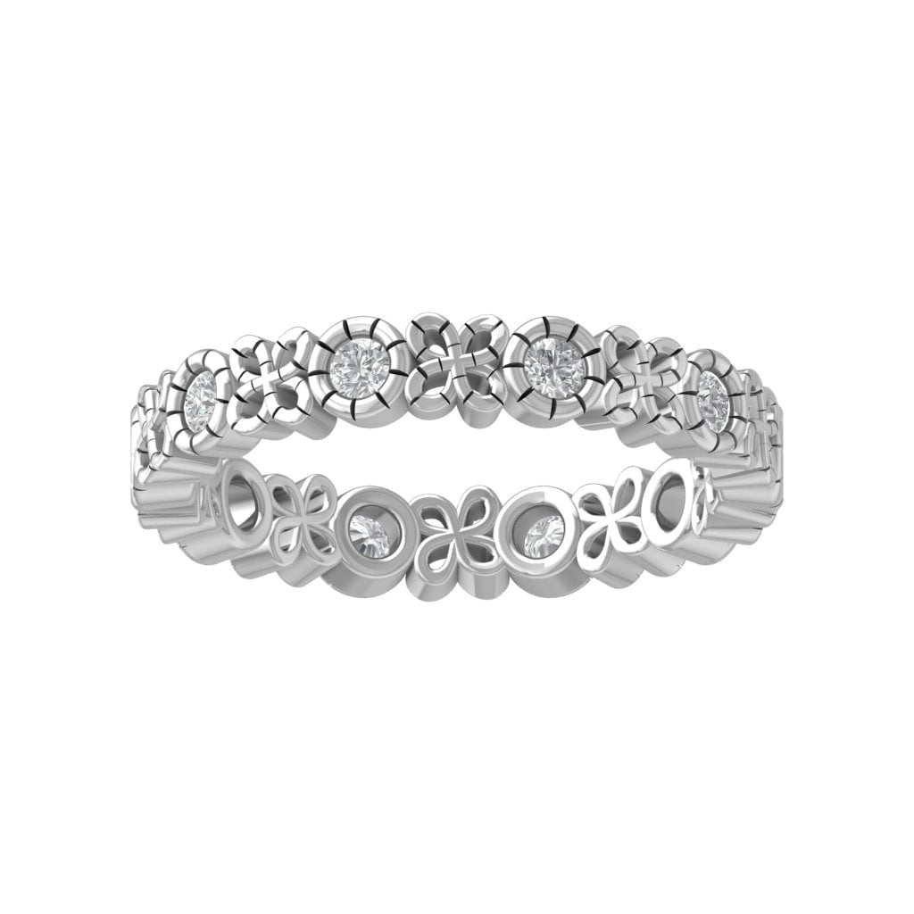KATARINA Sterling Silver Diamond Infinity Heart Ring – 1/20 Cttw, Size Available, Symbol Of Eternal Love