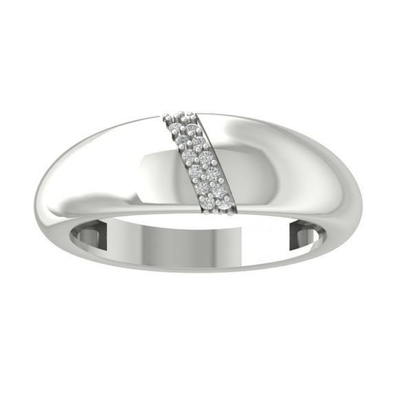 Araiya Sterling Silver Round Diamond Fashion Band Ring (1/10 cttw, I-J Color, I2-I3 Clarity), Size 6.5