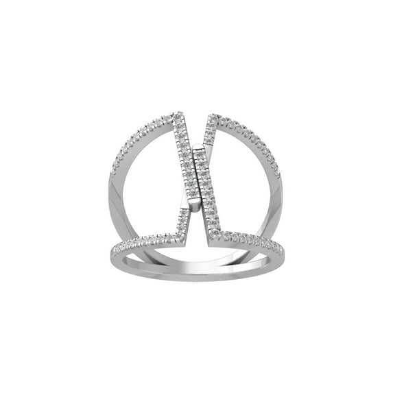 Araiya Sterling Silver Round Diamond Fashion Band Ring (1/3 cttw, I-J Color, I2-I3 Clarity), Size 9