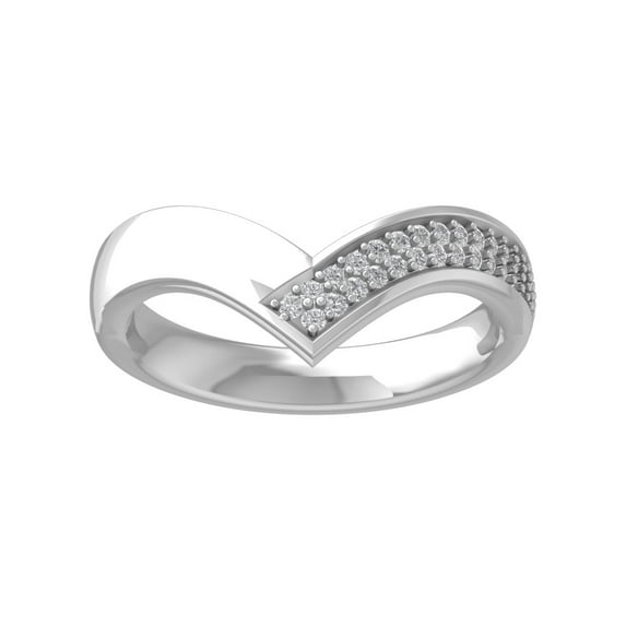 Araiya Sterling Silver Round Diamond Fashion Band Ring (1/5 cttw, I-J Color, I2-I3 Clarity), Size 10