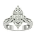 thumbnail image 1 of Araiya Sterling Silver Round and Marquise Diamond Halo Pear Shape Cluster Ring (3/4 cttw, I-J Color, I2-I3 Clarity), Size 5, 1 of 1