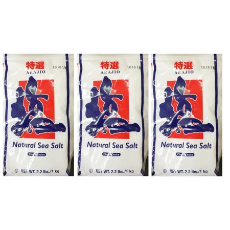 Arajio Natural Sea Salt, 2.2 lbs, Pack of 3