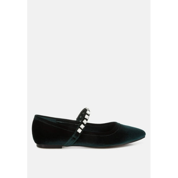 Aralia Velvet Mary Jane Ballerinas
