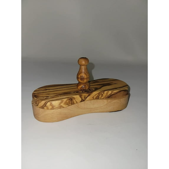 AramediA Olive Wood Double Salt & Pepper Box – Handcrafted 6"x2.75"