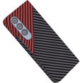 thumbnail image 1 of Aramid Fiber Case for Samsung Galaxy Z Fold 4 Case Aramid Fiber Thin Fit Slim Minimalist 6 FT Military Grade Drop Protection Case with Wireless Charging, Black&Red, 1 of 14