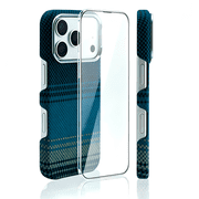 Aramid Fiber Magnetic Phone Case, MagSafe Compatible Ultra Slim Kevlar Cover For iPhone 17 Pro Max,Blue
