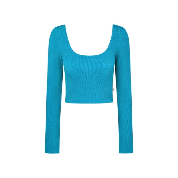 Araminta James Women's Ocean Breeze Crinkle Top Blue Size Large