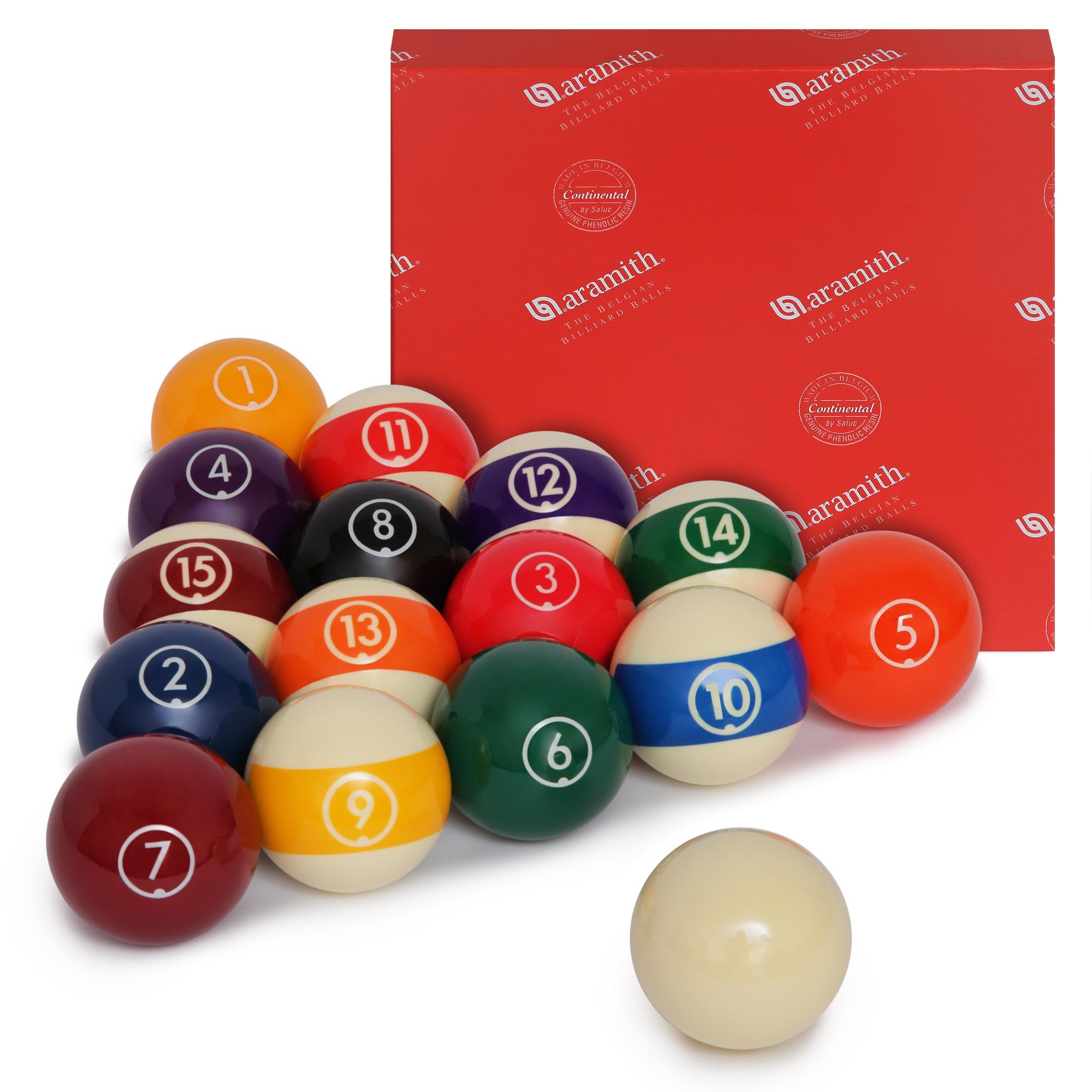 Aramith 2 1/4" Multicolor Phenolic Resin Billiard Pool Ball Set