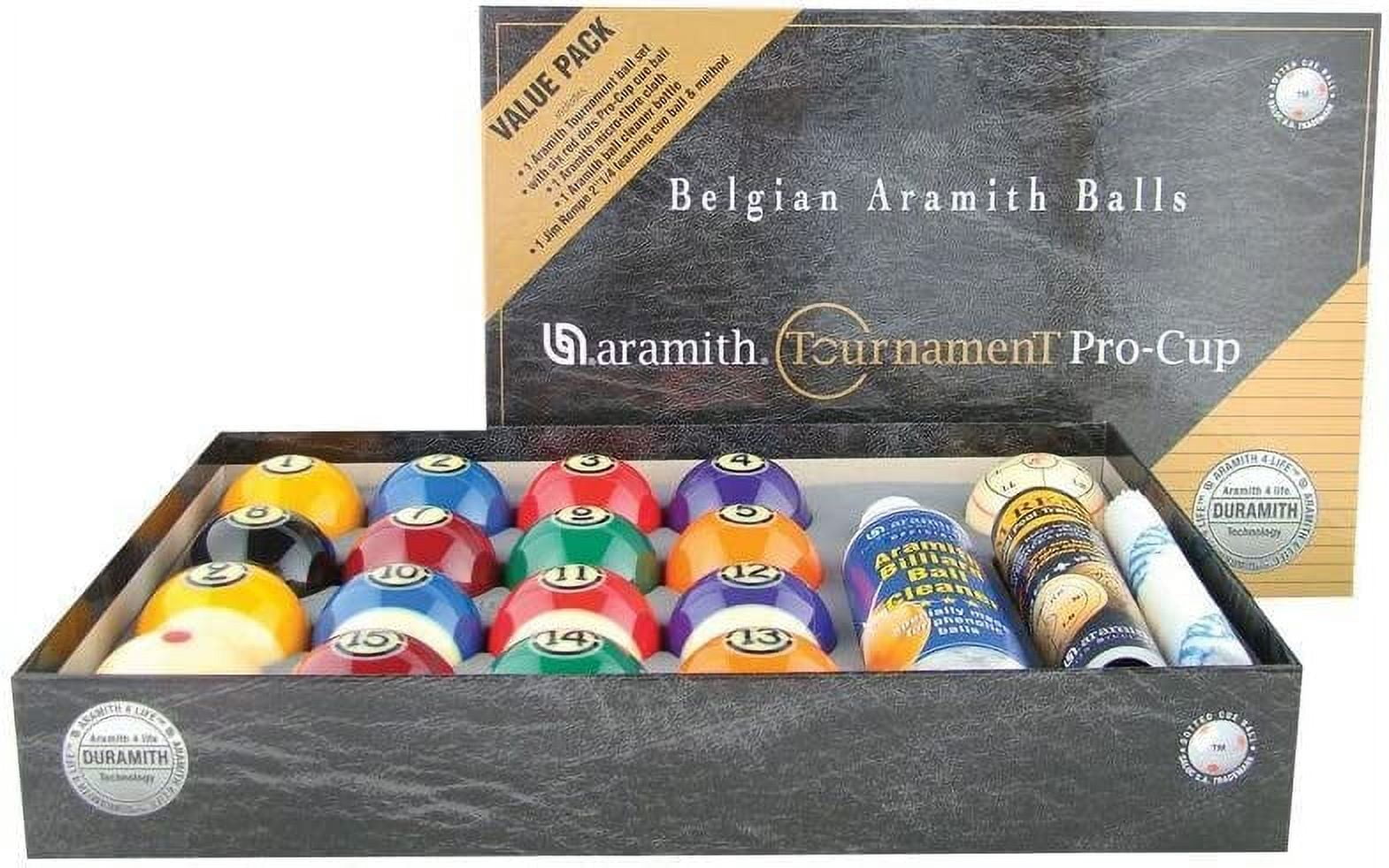 Aramith Tournament Pro-Cup Resin Pool Ball Set with Accessories