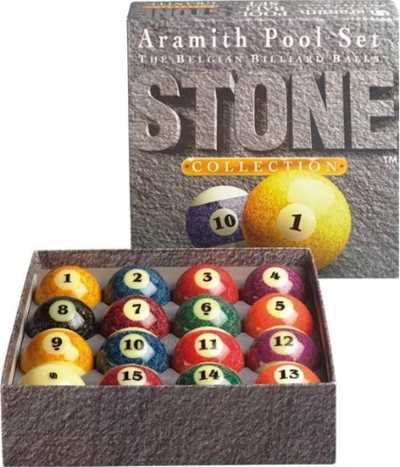 Aramith Stone Collection Multicolor Billiard Ball Set