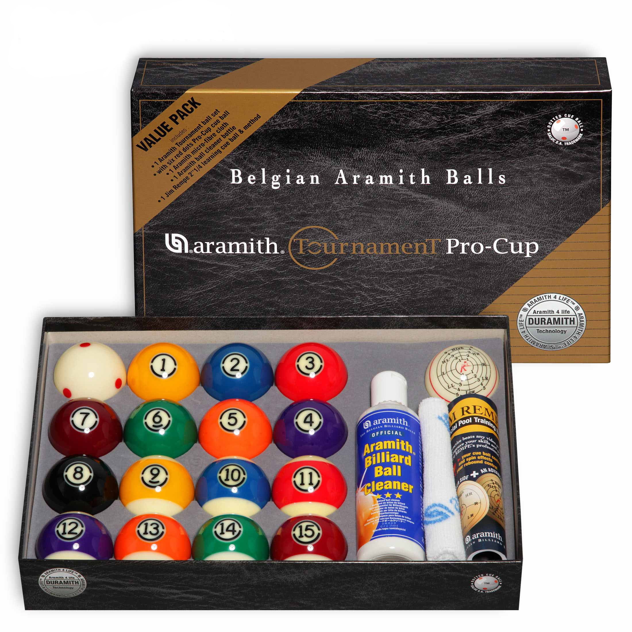 Aramith Tournament Pro-Cup Billiard Ball Set with Training Cue Ball