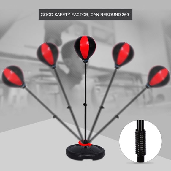 Aramox Adjustable Height Children Punching Ball Bag Speed Boxing Sports Set Fighting Game With Gloves, Children Boxing Set, Boxing Speed Balls