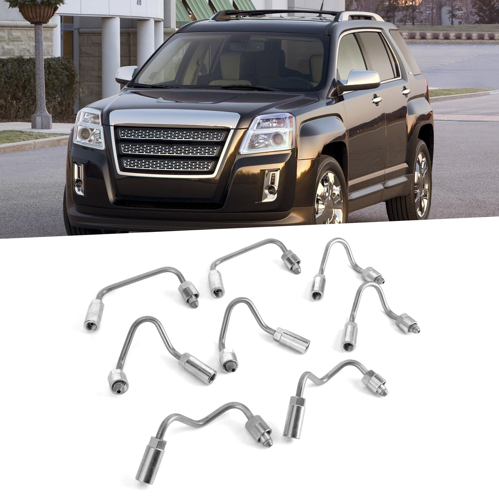 Aramox Fuel Line,8Pcs Stainless Steel Fuel Injection Lines Set Black