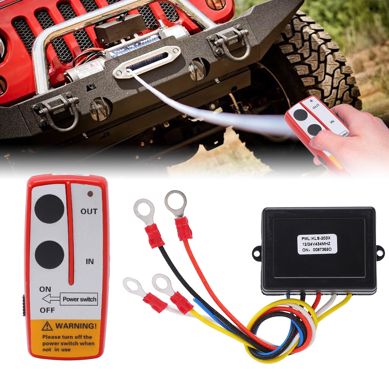 Aramox Winch Hand Control Assembly, Universal Smart Winch Wireless Remote Control Switch Kit