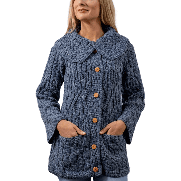 YACUN Women Cable Knit Cardigan Long Sleeve Button Down Sweaters