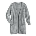thumbnail image 1 of Aran Boyfriend Cardigan - Gray - Large, 1 of 2