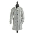 thumbnail image 1 of SAOL 100% Merino Wool Irish Cardigan Women's Aran Long Outdoor Cable Knit Coatigan Jacket with Celtic Knot Buttons Made in Ireland, 1 of 9