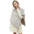 thumbnail image 1 of Aran Knitted Poncho SuperSoft Merino Wool Buttoned Irish Cape Made in Ireland, One Size, 1 of 7