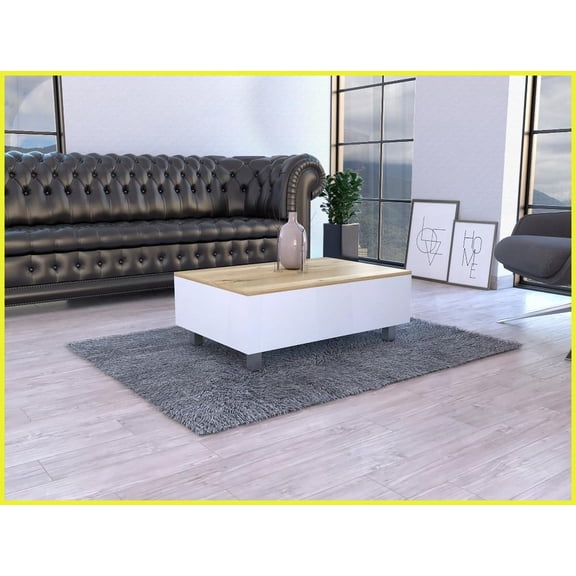 Aran Lift Top Coffee Table with Concealed Storage - 31.5" Square Top, Smart Locking Wheels for Easy Mobility