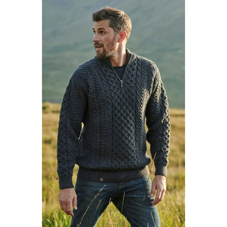 Traditional Cable Knit Merino Wool Sweater