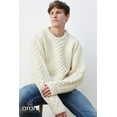 thumbnail image 1 of Aran Men's Traditional Sweater 100% Premium Merino Wool Irish Fisherman Pullover Made in Ireland, 1 of 9