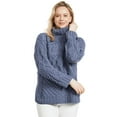 thumbnail image 1 of Aran Merino Wool Irish Sweater Patchwork Oversized Women's Chunky Knit Jumper Made in Ireland, 1 of 4