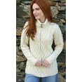 thumbnail image 1 of Aran Merino Wool Irish Zipper Cardigan Women's Cable Knitted Jacket Made in Ireland, 1 of 5