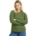 thumbnail image 1 of Aran Raglan Super Soft Merino Wool Sweater Women's Irish Cable Knitted Pullover Made in Ireland, 1 of 7