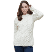 Aran Raglan Super Soft Merino Wool Sweater Women's Irish Cable Knitted Pullover Made in Ireland