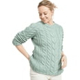 thumbnail image 1 of Aran Raglan Super Soft Merino Wool Sweater Women's Irish Cable Knitted Pullover Made in Ireland, 1 of 8