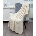 thumbnail image 1 of Aran Traditional Irish Merino Wool Throw Blanket - Super Soft & Warm Cable Knit Bedspread | Celtic Dara Knot Couch Sofa Bedcover Made in Ireland, 1 of 7